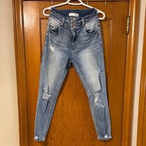 KanCan High Rise Light Blue Distressed Jeans